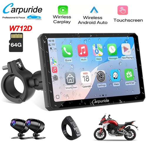 Carpuride w712d wireless moto - wireless,